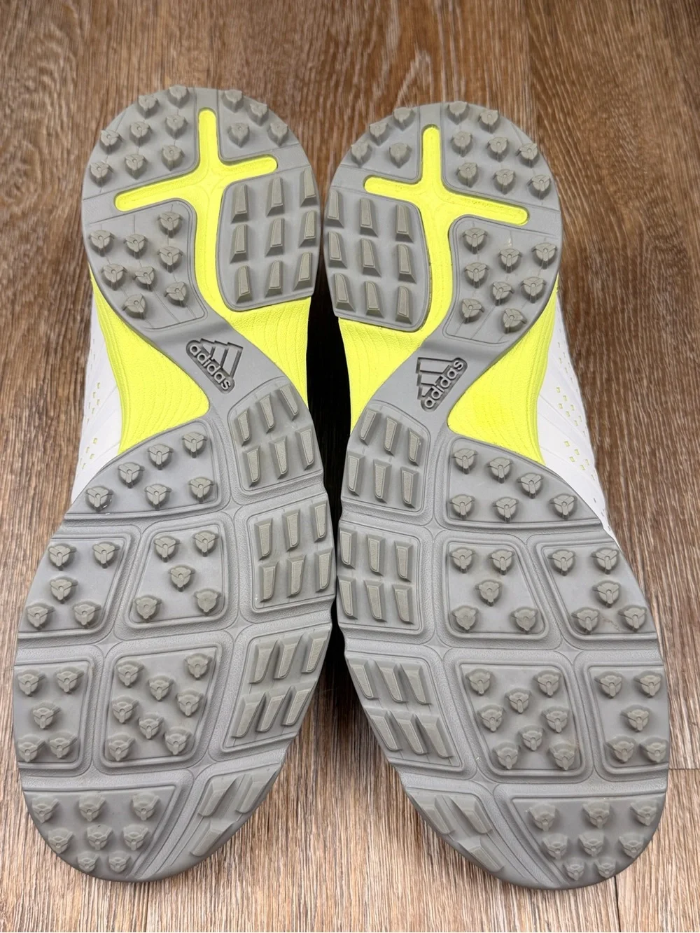 Adidas Adipure Sport Golf Shoes White Gray Neon Yellow Spikeless | Size: 6